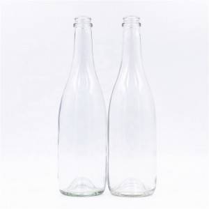 Stocked clear flint beverage beer glass bottle
