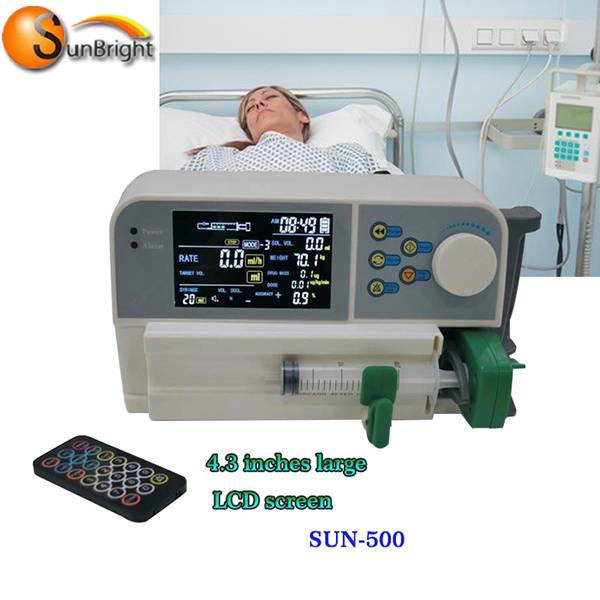 Single use infusion pump SUN-500 cheap icu portable safe electric infusion syringe pump Featured Image