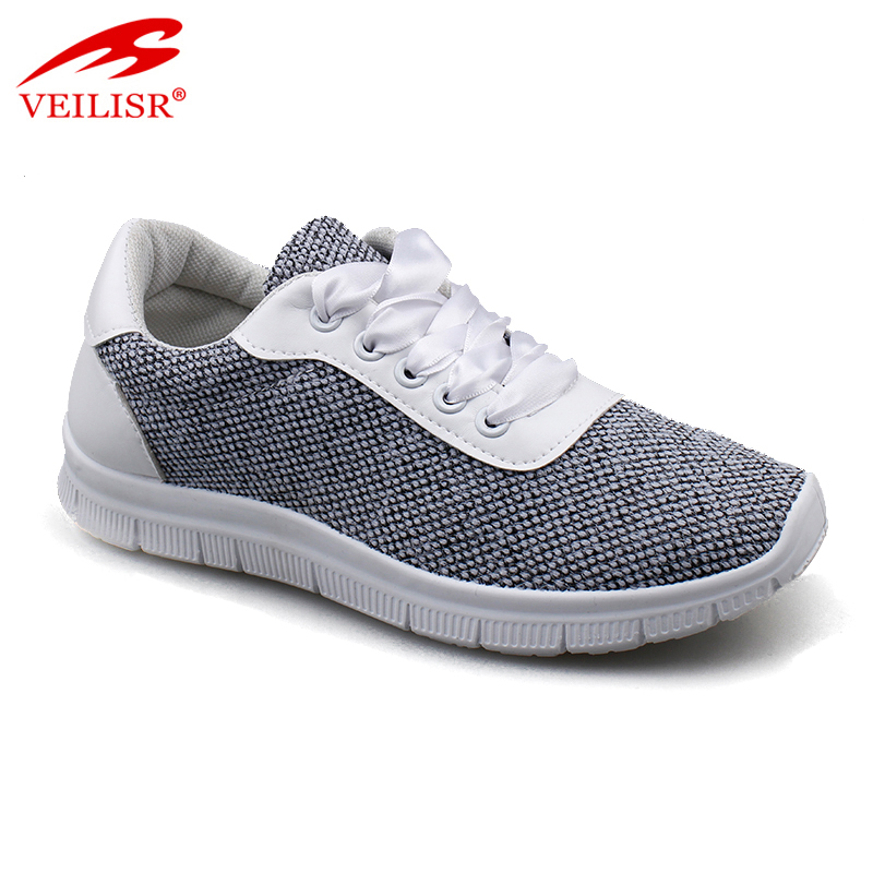 Outdoor knit fabric upper women sports casual walking shoes ladies sneakers