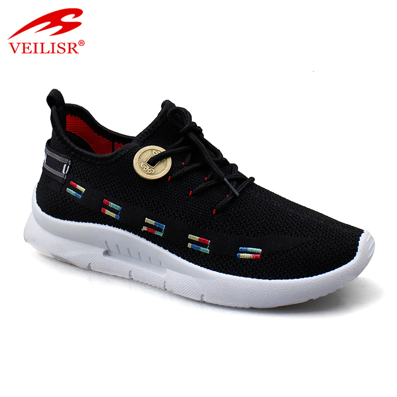 Outdoor knit fabric upper ladies sports casual shoes women sneakers