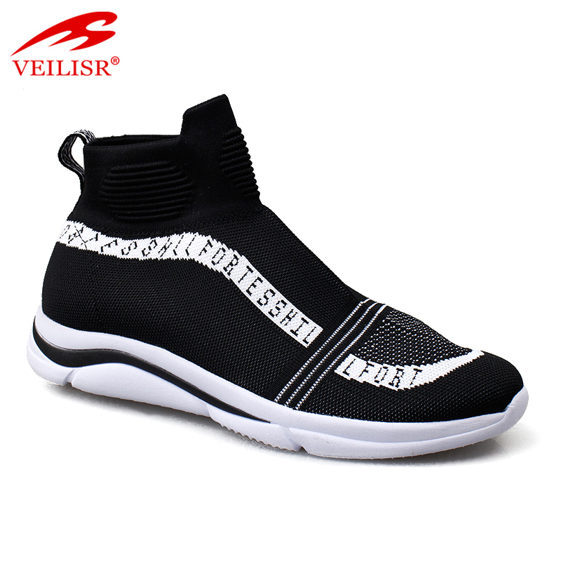 Most popular knit fabric fashion casual sport shoes men sock sneakers