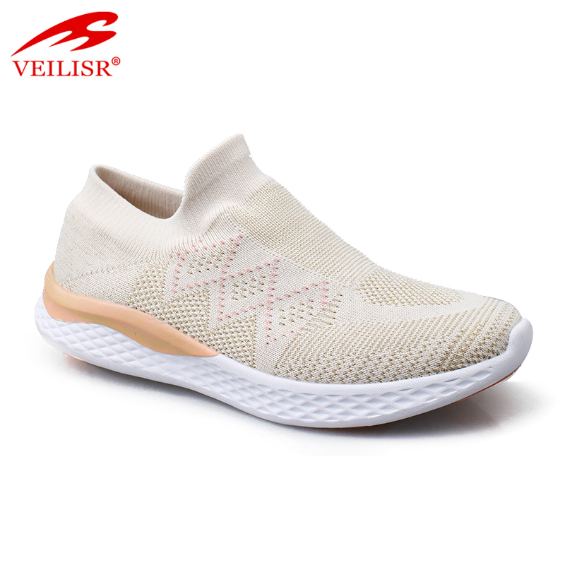 Most popular knit fabric fashion ladies casual shoes women sneakers