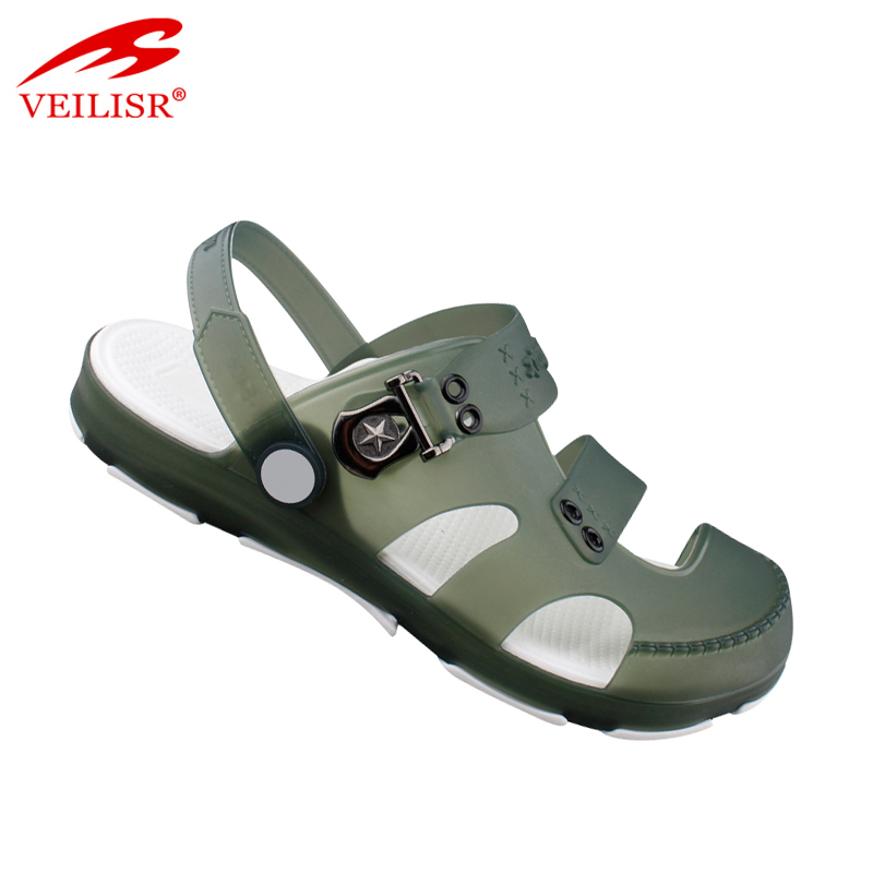 New style summer clear PVC clogs beach jelly shoes men sandals