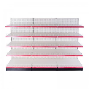 Single sided perforated back panel shelf