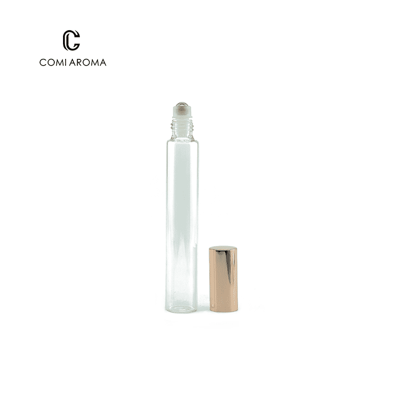 15ml Hot Sale Custom Round Clear Glass Roll on Bottle with Stainless Steel Roller Ball Featured Image