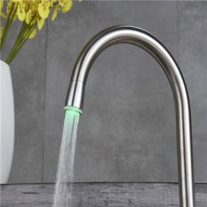 LED kitchen faucet of stainless steel