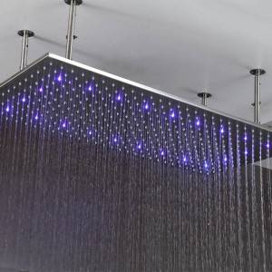 Ceiling mounted LED retangular shower head