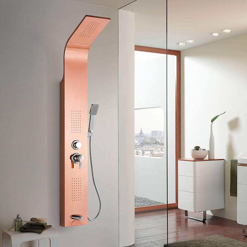 Rose gold chrome shower panel four function Featured Image