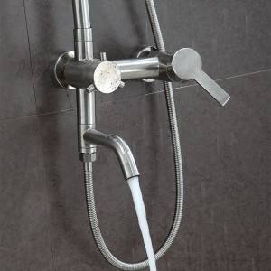 Multi-function exposed  bar shower with diverter and kit