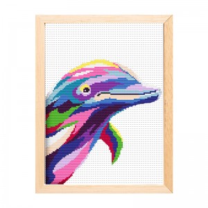 Handmade Cetacea pattern embroidery kit canvas fabric material diy cross stitch 15203