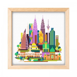 Wholesale Beginner Kits Home Decoration Fabric Cross-stitch Craft DIY Kits Building Patterns Embroidery Kits 15092