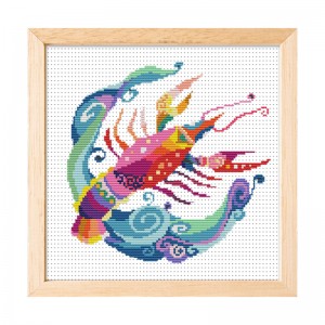 Hot sale Cancer  pattern home decoration cross stitch needlework cross stitch set  15006