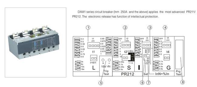 DAM1-800E electronic MCCB moulded case circuit breaker