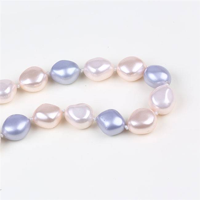 High Luster Multicolor Lrregular Shape Shell Pearl Necklace