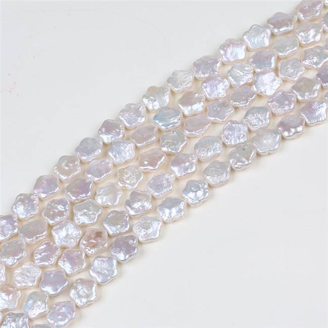 White Color Flower Shape Irregular Real Freshwater Pearl Beads