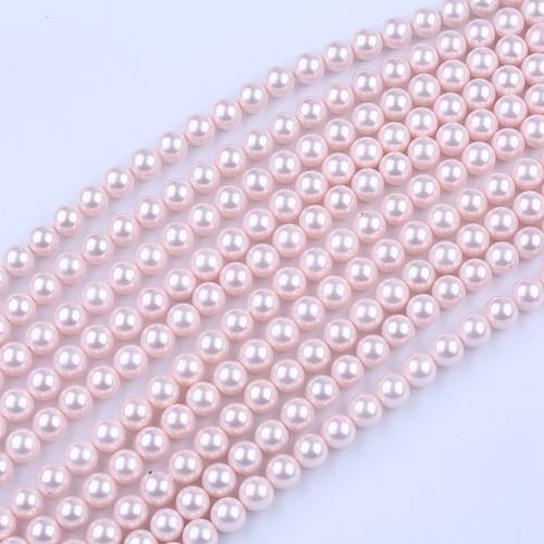 4-12mm Multicolor Mother Of Pearl Shell Round Shape Shell Pearl Strand