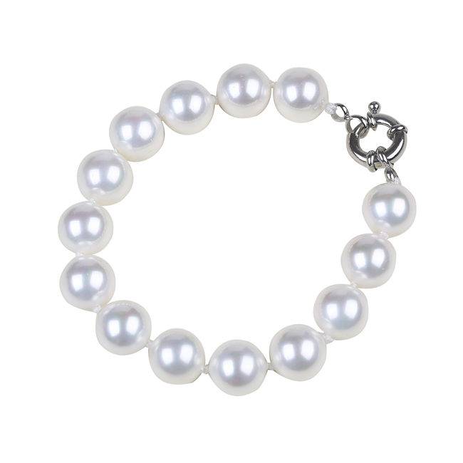 High Luster White Shell Pearl Women Wedding Bridesmaid Necklace Bracelet Set