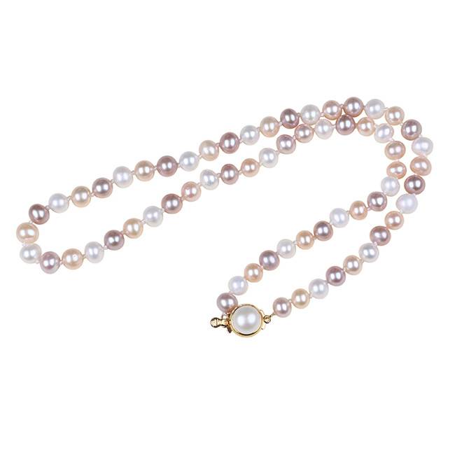 Natural Multicolor Knotted Freshwater Pearl Necklace And Bracelet Set Featured Image