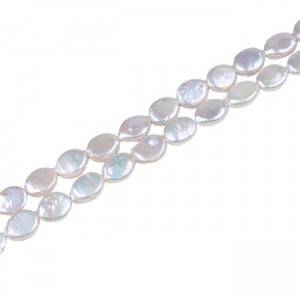 White Color Oval Shape Real Freshwater Pearl Strand