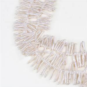White Stick Biwa Freshwater Pearl For Making Necklace