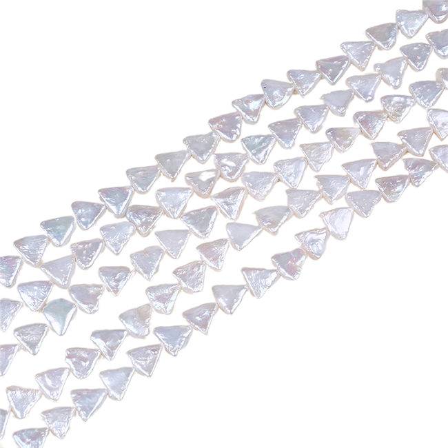 White Color Triangle Shape Irregular Real Freshwater Pearl Strand