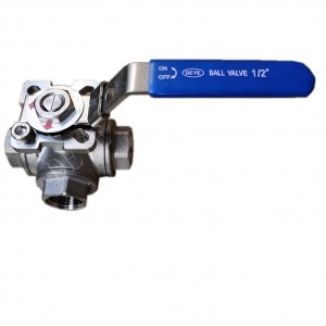 SS316 1000WOG 3-WAY L ball valve with threaded NPT ( BV-1000-3WY-1N)