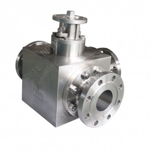 300LBS stainless steel 3-way ball valve with Flanged ends  BV-300-3WYF