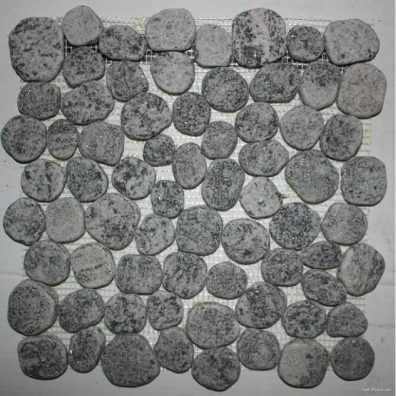 30.5×30.5cm Grey Natural Pebble Stone Mosaic Tile