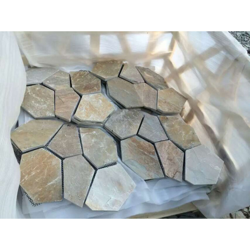 Honey gold slate flagstone mats