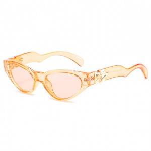 DLL4373 Retro Vintage Narrow Cat Eye Sunglasses