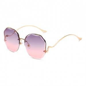DLL3609 Unisex Luxury Fashion Square Rimless Sunglasses
