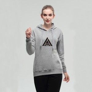 2020 New season Casual Hoodies CVC french terry pullover grey color Customized for sweetheart wear