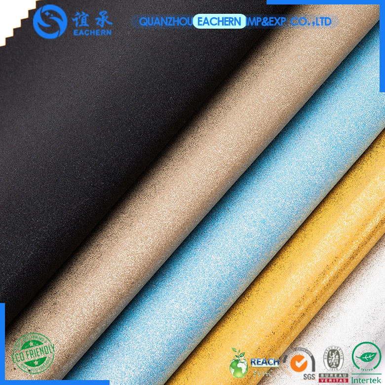 Good Choice  Glitter shiny surface yangbuck pu leather fabrics for shoe making Featured Image