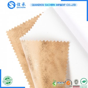 Gold stamp high quality artificial synthetic pu yanbuck leather for shoes