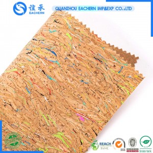 Factory Cheap Price Custom Eco-Friendly Cork Artificial Synthetic Faux PU Leather for Chair /Upholstery Covers-Chary