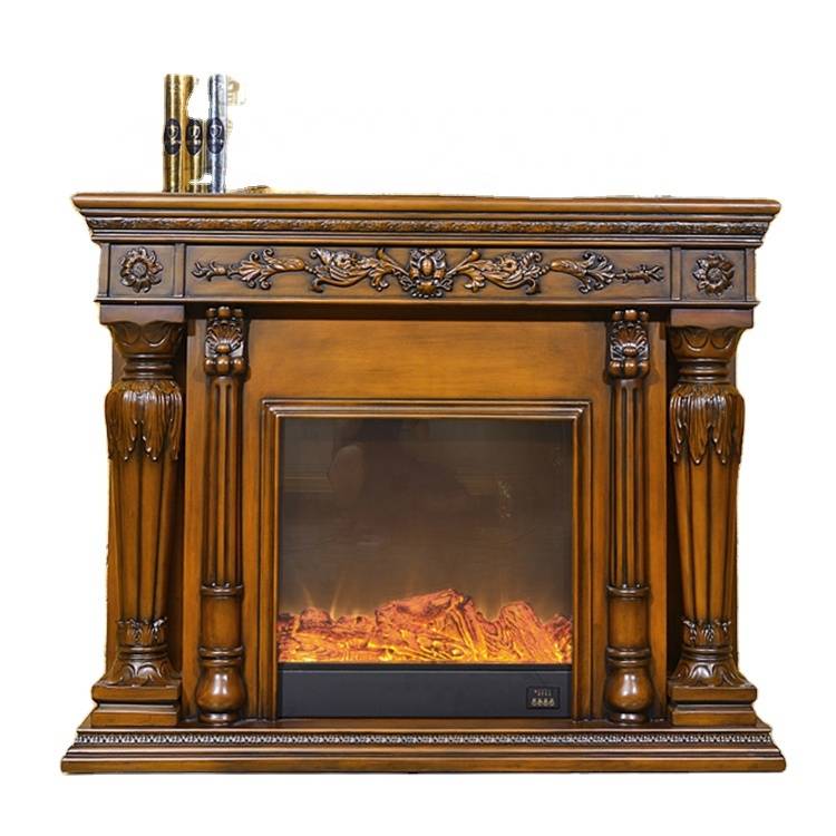 European Indoor Home Decorative Type Resin Victorian Electricity Fireplace with Remote Control