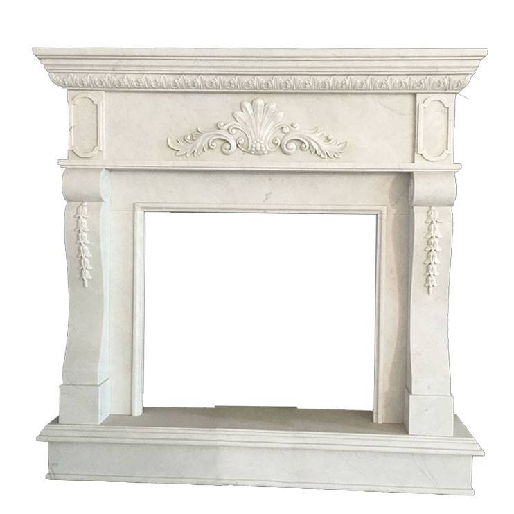 European cultured indoor classic american style Modern fancy Stone Marble Wall Marble Fireplace