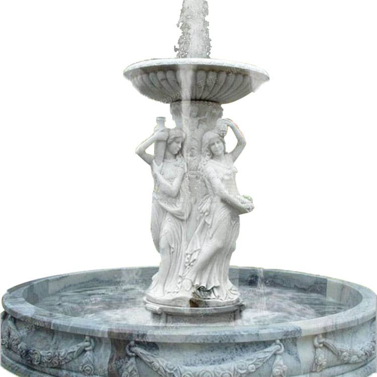 Europe style bronze fish water fountain and lady  figures water fountain