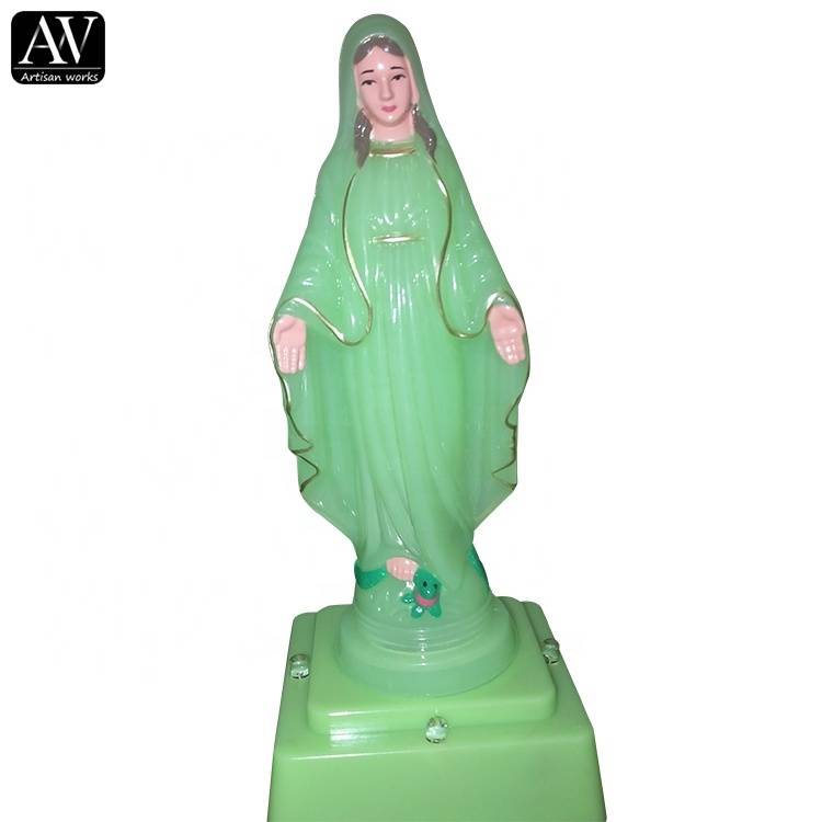 Wholesale  Statue Plastic Christmas gift resin Mary LED sculpture