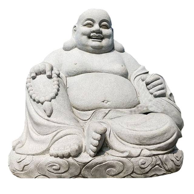 Temple decoration  antique Stone carving sculpture Marble laughing Buddha statue for sale