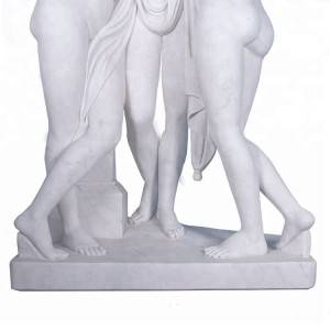 Stone marble life size three nude grace statue for sale
