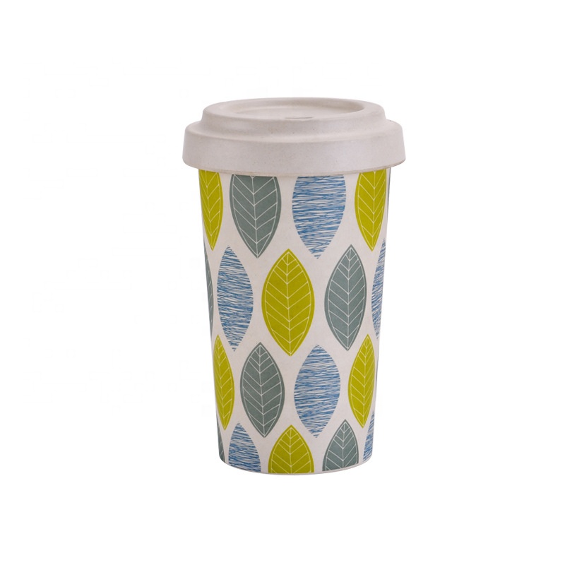 Sealed bamboo fiber coffee cup environmental friendly biodegradable creative mug fashionable portable water cup