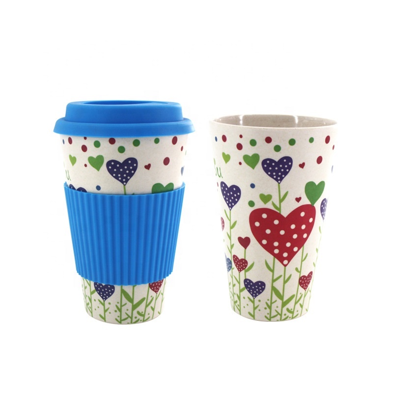 Health and safety anti wear coffee cup environmental protection leakproof heat insulation bamboo fiber mug