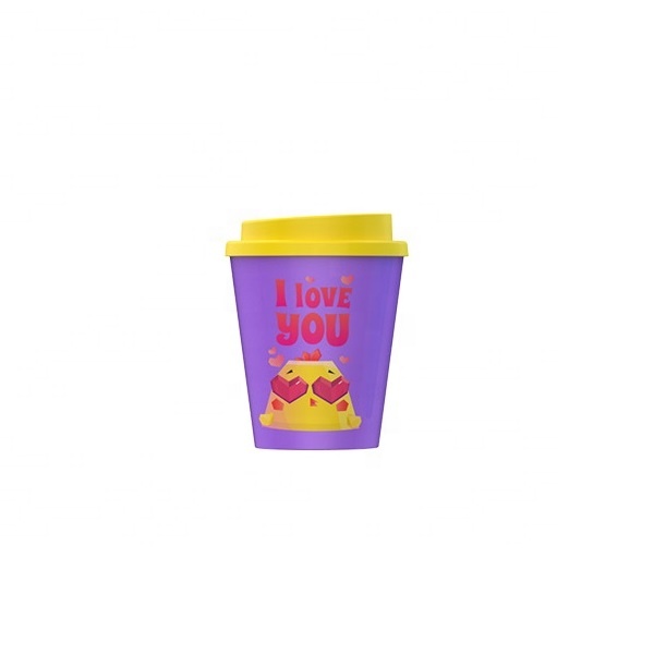 Double layer anti ironing sealed coffee cup cartoon fashion environmentally friendly degradable PLA water cup