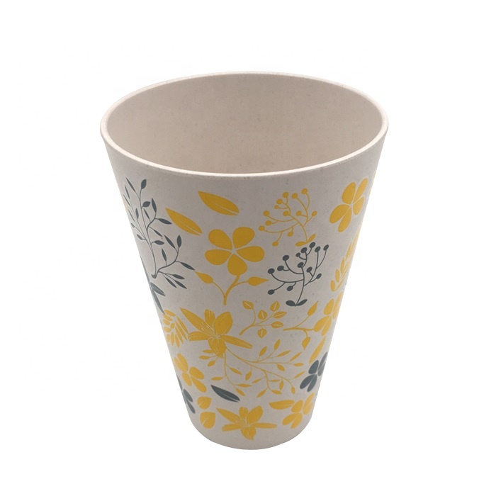 Wholesale custom disposable biodegradable pla products colorful reusable PLA bamboo coffee cup