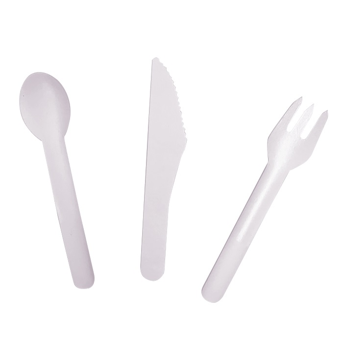 Custom eco-friendly disposable compostable biodegradable flatware paper knifes forks spoons for party