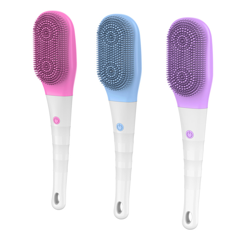 Waterproof Vibration Electric Silicone Shower Brush with Long Handle Featured Image