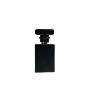 1oz 30ml Black Refillable Perfume Bottles, Portable Square Empty Glass Perfume Atomizer Bottle with Spray Applicator