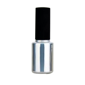 3ML SILVER COLOR CYLINDRICAL SHAPED GLASS EMPTY NAIL GEL BOTTLE