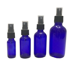 500ml 16oz cobalt blue boston round glass trigger spray bottle with pump for essential oils